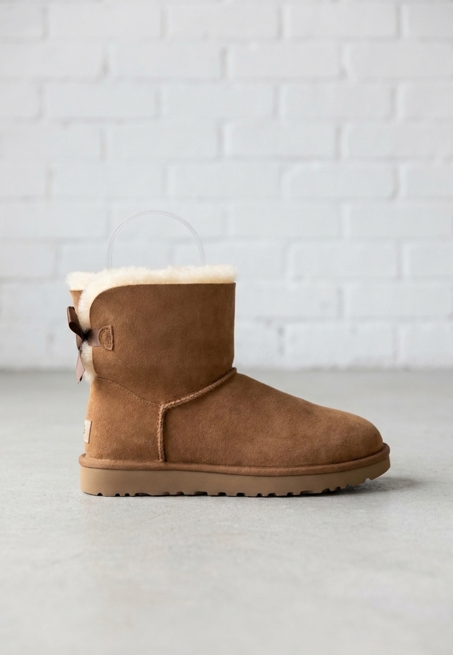 NEW UGG women's mini bailey bow ii boot in chestnut